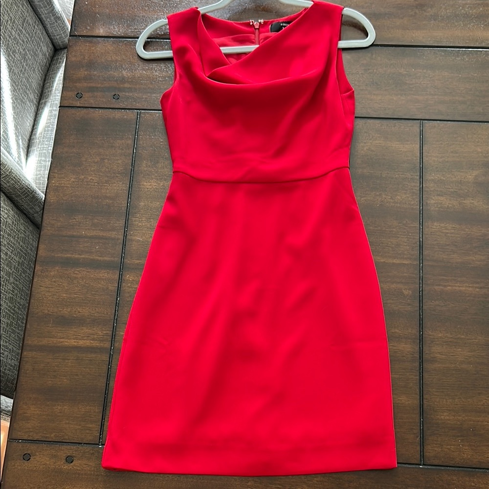 J. Crew Red Sleeveless Cowl Neck Sheath Dress 00P -365